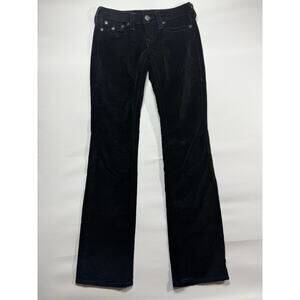 True Religion Women's Billy Bootcut Black Velvet Jeans - Size 27 (29x33)